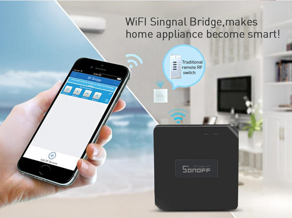 Smart RF Transmitter Sonoff Bridge of Wifi signal to 433Mhz