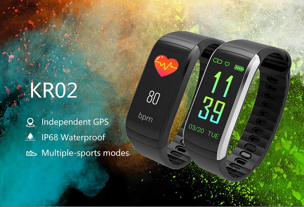 Smart fitness bracelet Kingwear Vektros KR02, Color display, Pulse, GPS, Waterproof IP68