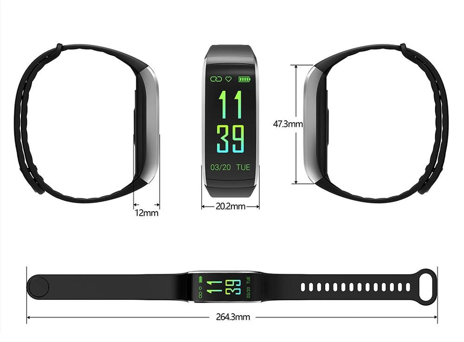 Smart fitness bracelet Kingwear Vektros KR02, Color display, Pulse, GPS, Waterproof IP68