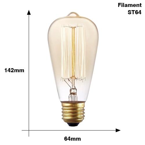 Vintage bulb Edison E27, 40W, 220V