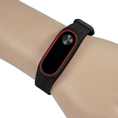 Red-black strap of thermoplastic elastomer for Xiaomi Mi Band 2